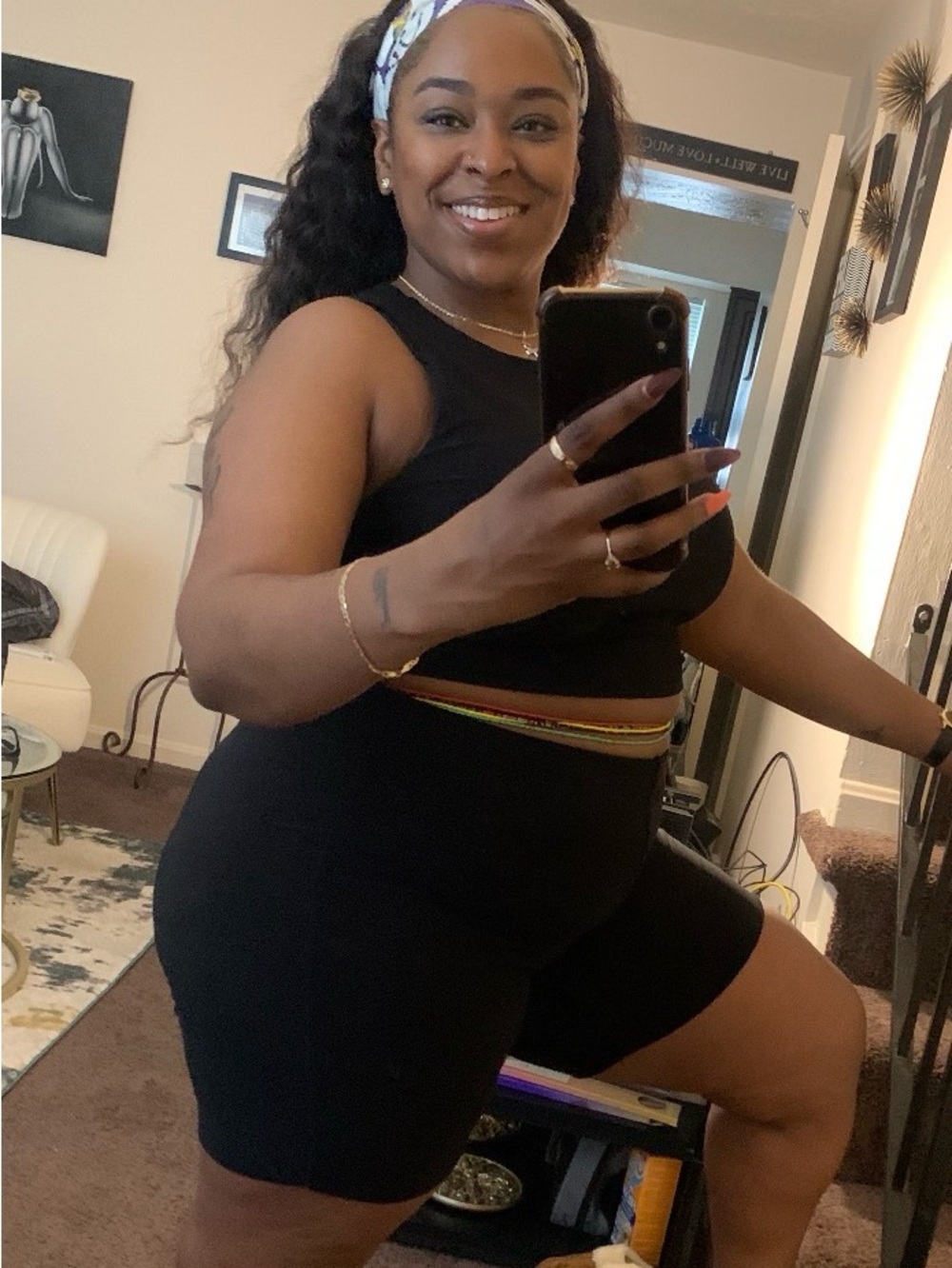 Women’s black shorts set (see description)